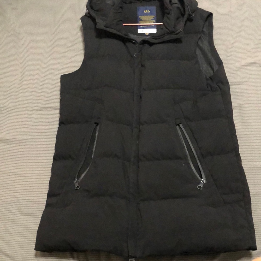 Men's black warm vest jacket